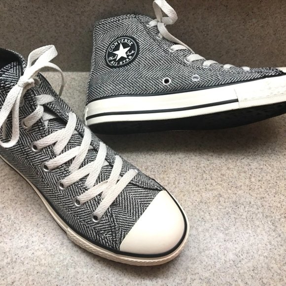 CONVERSE Black and white Houndstooth Hi-tops YOUTH/Kids